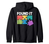 Trovato Il completamento del risolutore di Pezzi di Puzzle Felpa con Cappuccio