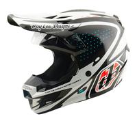 Troy Lee Designs SE5 Polycarbonate MIPS The Line Casco da motocross, Bianco/nero, Taglia XXL (62/63)