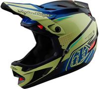 Troy Lee Designs D4 Mips Drip Casco da discesa composito, blu-giallo, taglia L per maschi
