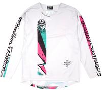 Troy Lee Designs Full Pull Sprint Kids Maglia da bicicletta, bianco, taglia L per bambini