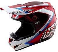 Troy Lee Designs GP Shutter, casco da motocross per giovani L male Rosso Scuro/Rosso/Bianco