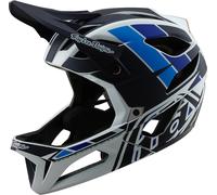 Troy Lee Designs Mips Stage Corsa Elmo da discesa, nero-bianco-blu, taglia M L per maschi
