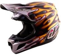 Troy Lee Designs SE5 Carbon Overspray, casco da motocross M female Nero/Oro/Rosso/Bianco
