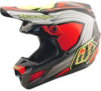 Troy Lee Designs SE5 Composite Stripes, casco da motocross S female Nero/Grigio/Rosso/Giallo Fluo