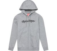 Troy Lee Designs Signature, felpa con cappuccio e zip S male Grigio Chiaro/Nero