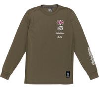 Troy Lee Designs Skyline Ride Worldwide Langarmshirt, oliva, Taglia M