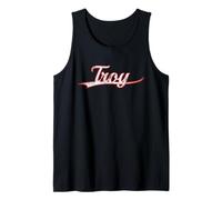 Troy New York Michigan Vintage Varsity Distressed Throwback Canotta