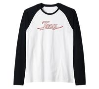 Troy New York Michigan Vintage Varsity Distressed Throwback Maglia con Maniche Raglan