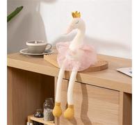 TROYSINC Elegante cigno di peluche, simpatico cigno di danza con corona, morbido cigno di peluche, regalo per bambini (60 cm, rosa)