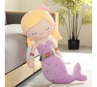 TROYSINC Mermaid peluche a forma di sirena, per ragazze, simpatica sirena, giocattolo per bambini, regalo (40 cm, viola)