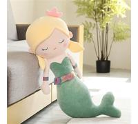 TROYSINC Mermaid peluche a forma di sirena, per ragazze, simpatica sirena, giocattolo per bambini, regalo (40 cm, verde)