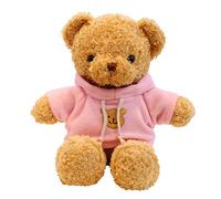 TROYSINC Orsacchiotto in morbida pelliccia con cappuccio, stampa a zampe, regalo (rosa, 50 cm)