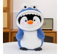 TROYSINC Pinguino di peluche, pinguino, simpatico pinguino con cappello di squalo, regalo per ragazze, ragazzi e neonati (30 cm, blu)