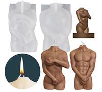 TROYSINC Set di stampi per candele in silicone, per adulti, per il corpo femminile, in silicone, per decorazioni fai da te, per candele fai da te, per la cera, può anche kit in resina (2 pezzi)