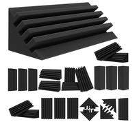 TroyStudio Bass Traps - 24 pezzi 10,2 x 10,2 x 30,5 cm denso spessore angolo in schiuma per bassi da studio, pannello di trattamento acustico assorbente eco riverbero, bassa frequenza, per sala musica