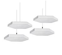 TroyStudio Pannelli acustici per soffitti, 36 x 31 x 3,2 cm, 4 pannelli rivestiti in fibra di vetro da appendere, spessi pannelli fonoassorbenti da parete per ufficio, home theater, studio di