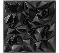 TroyStudio Pannelli diffusori acustici, 19,7 x 19,7 x 2,5 cm, 12 pannelli da parete in plastica PVC nero, pannello di diffusione per studio di registrazione, pannello di diffusione per trattamento