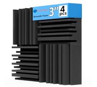 TroyStudio Pannelli in schiuma acustica spessa, 30,5 x 30,5 x 7,6 cm 4 pezzi schiuma fonoassorbente a banda larga, Piastrella di imbottitura insonorizzata densa, Assorbitore di schiuma per studio di