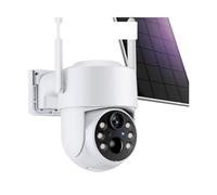 TRPLFGHZ Telecamera di sicurezza, Telecamera solare wireless HD 8MP IP PTZ esterna di videosorveglianza con batteria incorporata Standby prolungato per la sicurezza domestica(4MP 2K)