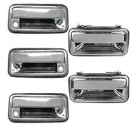 TRQ Maniglia per porta esterna cromata anteriore posteriore portellone posteriore set di 5 per Suburban Tahoe Yukon