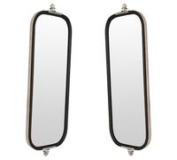 TRQ West Coast Mirror Ribbed Back 16x7 Stainless Steel Pair Compatible with Heavy Duty Truck