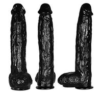 TRQOYTU 42 Cm Realistico Dildo XXXL PVC Spessore Plug Anale Butt Plug Dilatatore Ano Con Ventosa Grande Prostata Massaggiatore Vaginale Orgasmo Masturbazione Giocattolo Sessuale Per Uomini, Nero