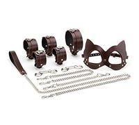 TRQOYTU Abito Bondage, Abito Bondage, Abito BDSM Con Colletto A Catena, Manette, Polsini Per Le Gambe, Benda Per Gatti, Giocattoli Sessuali Bondage, Set Di Giocattoli Sessuali