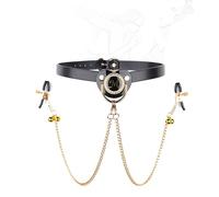TRQOYTU Bavaglio Per La Bocca BDSM Con Clip Per Capezzoli, Campanelli A Catena, Regolabile, Bondage, Bavaglio Per La Bocca Con Morsetti Per Capezzoli, Bloccaggio, Stimolazione Del Seno, Clip