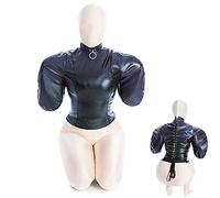 TRQOYTU Bondage In Pelle Castità Camicia Di Forza Costume Con Manette Manette Set SM Estremamente Bloccabile Gioco Fetish Schiavo Giocattolo Sessuale Regolabile Per Coppie Donne Uomini
