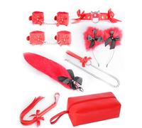 TRQOYTU Bondage Plug Anale Butt Plug Coda E Orecchie 8 Pezzi/set Lunga Coda Di Volpe Plug Anale Butt Plug Gioco Di Ruolo Cosplay Finto Peloso Volpe Coda Di Lupo Kit Giocattolo Del Sesso Per Uomini