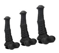 TRQOYTU Cavallo Nero, Cavallo In Silicone, Grande Ano, Forte Ventosa, S/M/L, Plug Anale, Anello, Pene Animale Maggiorato, Giocattoli Sessuali Per Uomini E Donne