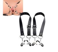 TRQOYTU Cinghie Per Allargare Le Labbra Con Morsetti - Morsetti Per Capezzoli Regolabili Clitoride Stimolazione Del Punto G Bondage Coscia BDSM Fetish Estremo Giocattolo Erotico Per Uomini Donne
