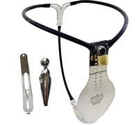TRQOYTU Cintura Di Castità Per Uomo Con Gabbia Per Pene In Acciaio Inossidabile E Gabbia Metallica In Acciaio, Plug Anale Rimovibile, SM Bondage Lingerie, Dispositivo Di Castità, Giocattolo Sessuale