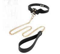TRQOYTU Collare In Pelle Con Catena, Collare Erotico Per La Costrizione Del Collo, Collana Da Schiavo Per Cani, Per Cosplay, Adulti, Collare Regolabile, Strumento Per Flirtare, Giocattolo Sessuale