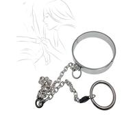 TRQOYTU Collare Pesante In Metallo Con Anello Per Pene Anello Per Castità Catena Girocollo Collo Restrizioni O-Ring Anelli Per Testicoli Collari Sexy Schiavo Gay Fetish Bondage SM Giocattoli