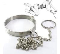 TRQOYTU Collari SM Bondage Collare Pesante Collana Girocollo Collare Di Ritenuta Per Collo In Acciaio Inossidabile Con Serratura E Chiave BDSM Schiavo Flirt Fetish Giocattolo Sessuale Con Serratura