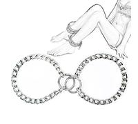 TRQOYTU Coprigambe Bondage SM Restrizioni Per I Piedi In Metallo Coprigambe Rimovibili In Pelle Bovina Restrizioni Per Letto Erotiche Feticismo Schiavo Giochi Sessuali Giocattoli Sessuali