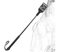 TRQOYTU Crop Horse Frusta Erotica Frusta In Pelle Con Rivetti Pagaia Lunga Sesso Bondage SM Sculacciata Cavalcata Gioco Di Ruolo Flirtare Erotico Schiavo Fetish Giocattolo Sessuale Per Coppie Adulti