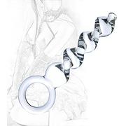 TRQOYTU Dildo A Spirale In Vetro, Dilatatore Anale In Cristallo Con Anello Di Trazione, Giocattoli Anali, Dildo In Vetro Con Forma A Filo, Stimolatore Del Punto G, Massaggiatore Della Prostata
