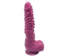 TRQOYTU Dildo Anale Butt Plug Anale In Silicone Con Vero Glande E Testicoli Carnosi Massaggiatore Prostatico Morbido Stimolatore Punto G Ventosa Masturbazione Sessuale Per Uomini Donne Principianti