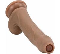 TRQOYTU Dildo Di Simulazione, Dildo Anale In Silicone Morbido Godemiché Da 22 Cm Con Simulazione Del Pene A Ventosa Stimolazione Del Punto G Per Donne, Uomini Principianti, Marrone