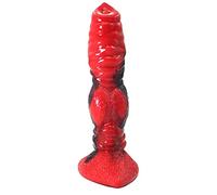 TRQOYTU Dildo Realistico Fallo Anale Monster Large Plug Anale XXL Butt Plug Pene Con Ventosa Dimensioni Silicone Animale Lupo Cane Cane Pennis Anal Butt Plug Giocattolo Sessuale Per Donne Rosso