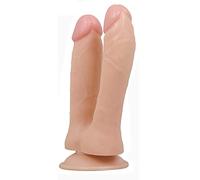 TRQOYTU Dildo Vaginale Anale A Doppia Testa, Vibratore Realistico Con Forte Ventosa, Vibratore Classico Big Dong Ribelle, Giocattolo Sessuale Per La Masturbazione Del Pene Da Donna,