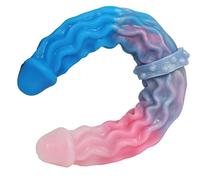 TRQOYTU Doppio Vibratore Doppia Testa Dildo Realistico Lungo Filettato Dildo Anale Plug Anale Butt Plug Con Ventosa Silicone Liquido Pene Punto G Massaggio Prostatico Dong Masturbazione Per Donne