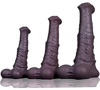 TRQOYTU Fallo Per Cavallo Fallo Anale Lungo Fallo Anale XXL Con Forte Ventosa, Dildo In Silicone Per Cavallo Plug Anale Rigonfiamento A Forma Di Anello Pene Animale Giocattolo Sessuale Per Donne