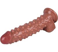 TRQOYTU Fallo Realistico Con Pellet Per Massaggio Prostatico E Stimolazione Del Punto G - Fallo Anale Per La Masturbazione - Sex Toy Per Uomini E Donne Con Spine A Pois