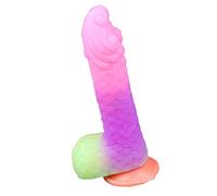 TRQOYTU Fantasy Luminoso Drago Malvagio Fallo Realistico Con Potenti Grandi Ventose Monster Plugs for Dildi Anali Punto G Massaggio Prostatico Anale for Uomini E Donne Coppie Sex Toys