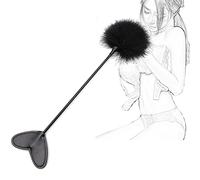 TRQOYTU Frusta Erotica SM Flogger Con Paletta A Cuore In Pelle E Solletico Di Piume Deluxe Flirtare Solletico BDSM Bondage Sculacciata Frusta Per Clitoride Con Piume Gioco Di Ruolo Erotico Giocattolo