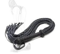 TRQOYTU Frusta Fustigatore Erotico Con Pelle 8 Trecce Lunghe Raccolto SM Bondage Sculacciate Frustino Da Equitazione Fruste Gioco Di Ruolo Cosplay Giocattolo Sessuale Per Donne Uomini E Coppie