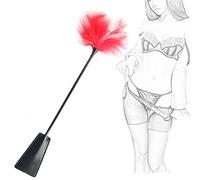 TRQOYTU Frusta SM Flogger Crop Paddle In Pelle Piuma Erotica Tickler Bondage Sculacciata Paddle Flirtare Tickler Piuma Clit Crop Flirtare Letto Restrizioni Giocattoli Erotici Per Coppie Adulti